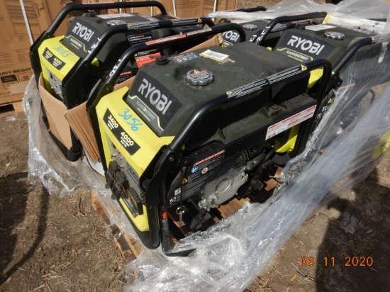 RYOBI 4000 WATT PORTABLE GENERATOR,  GAS POWERED