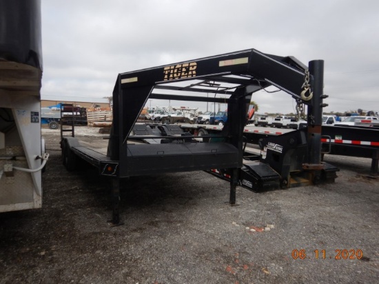 2017 TIGER FLATBED/LOWBOY GOOSENECK TRAILER,  24', TANDEM AXLE, , 21' DECK,