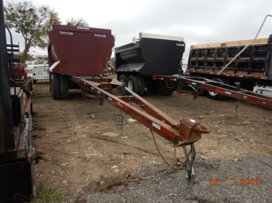 2005 WARREN DUMP PUP TRAILER,  12', SPRING SUSPENSION, 24.5 HUB PILOT WHEEL