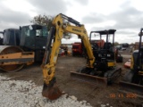 2017 YANMAR VIO35-6A MINI EXCAVATOR, 1235 HRS  CANOPY, RUBBER TRACKS, AUX H