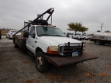 2001 FORD F450 FLATBED PICKUP TRUCK, 100,722 MILES  2WD, 7.3L POWERSTROKE,