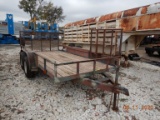 UTILITY TRAILER,  BUMPER PULL, 14', TANDEM AXLE, SPRING RIDE, SIDE & REAR R