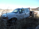 2007 FORD F-350 FLATBED TRUCK, unknown mi,  CREW CAB, 2-WD, 6.0 LITRE POWER