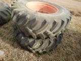 SET OF 18.4-30 TIRES ON KUBOTA RIMS