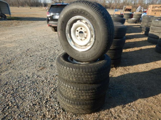 (4) 265/70R16" TIRES  ON CHEVY TRUCK RIMS