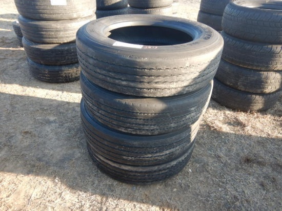 (4) 255/70R22.5 TIRES