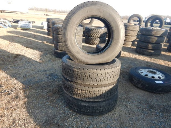 (4) ORIGINAL LOW PRO 22.5 TIRES