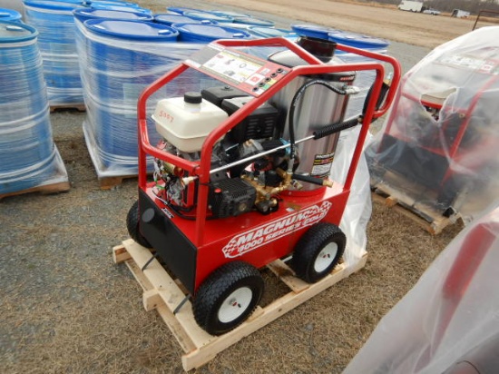 MAGNUM 4000 GOLD PRESSURE WASHER,  HOT WATER, HONDA GAS, DIESEL BURNER S# 2