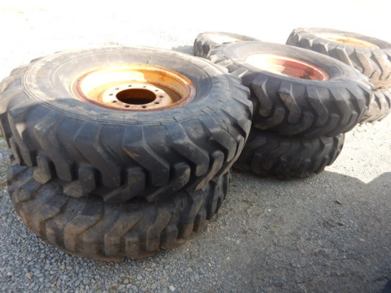 (4) 14.00 X 24 TG TIRES  AND WHEELS