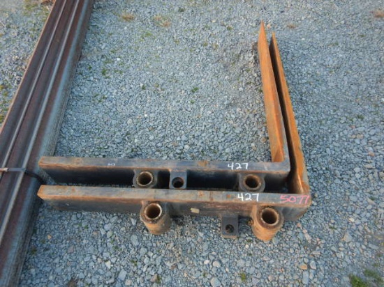 SET OF FORKLIFT FORKS,  4' X 8"