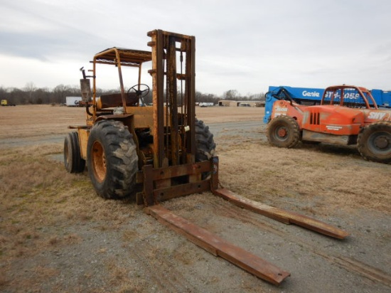WARNER & SWASEY LD12026 FORKLIFT, 2,372+ hrs,  ROUGH TERRAIN, 2-STAGE M AST