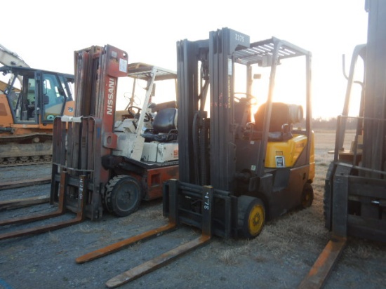 DAEWOO GC20E FORKLIFT, 9,728+ hrs,  PROPANE, 4,000-LB CAPICITY, 3-STAGE MAS