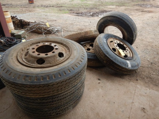 LOT WITH 10.00 X 22 TIRES WITH RIMS