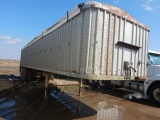 1974 GRAIN TRAILER  40 FT, FLATBED, 5 FT SIDES, ROLL TARP, SPRING RIDE, 10.