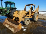 JOHN DEERE 400 LOADER BACKHOE  OPEN ROPS, GP BUCKET, (F)