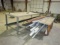 METAL SHOP TABLE,  20', WITH CONTENTS AND 4' X 8' WOODEN SHOP TABLE WITH CO