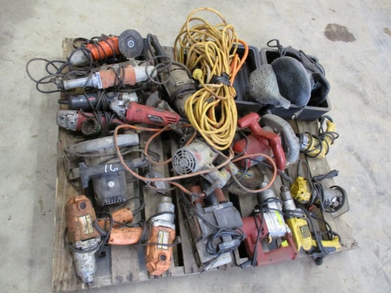 LOT OF DRILLS, SANDERS, BUFFERS, ELECTRIC TOOLS