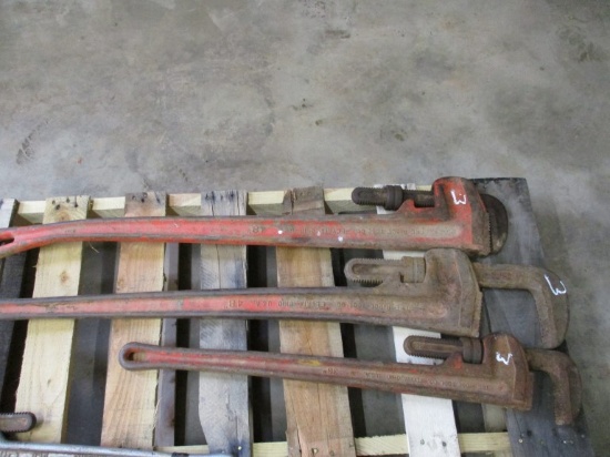 (3) BIG PIPE WRENCHES,