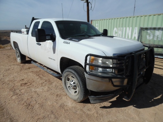 2011 CHEVY 2500 2WD EXTENDED CAB PICKUP TRUCK, 6.0L GAS, A/T, A/C, P/S, KEY