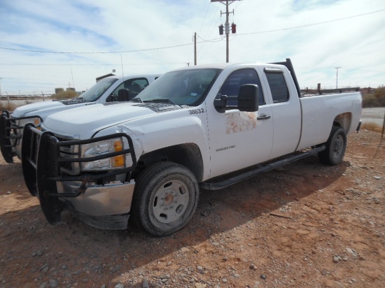 2011 CHEVY 2500 2WD EXTENDED CAB PICKUP TRUCK, 6.0L GAS, A/T, A/C, P/S, KEY