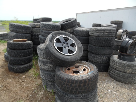 (110) LOT OF ASSORTED TIRES/WHEELS
