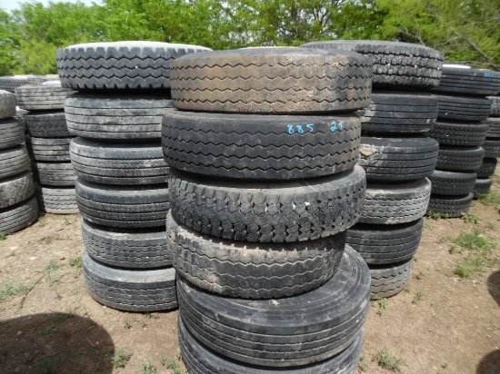 (24) LOT OF ASSORTED 11R22.5" TIRES/WHEELS