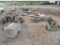 LOT OF ASSORTED PARTS, LIFT CABLES, CHALK BLOCKS, EXHAUST PIPES, AIR TANKS,
