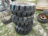 (4) 355/65-15 SOLID TIRES/WHEELS