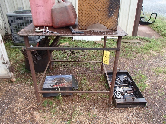 (3) METAL SHOP TABLES