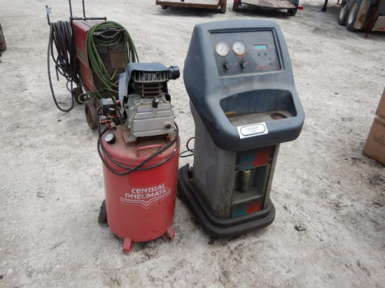 SNAP-ON A/C RECOVERY SYSTEM AND CENTRAL PNEUMATIC AIR COMPRESSOR