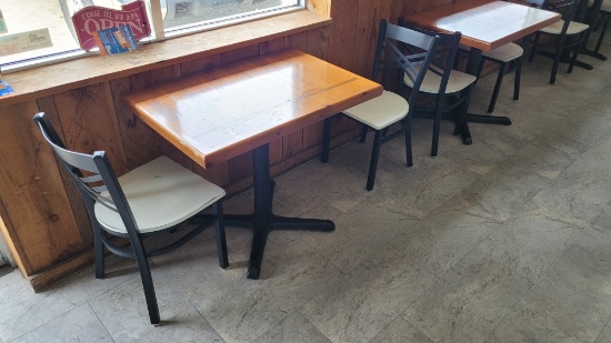 (3) 2 Top Small Tables and (6) Chairs