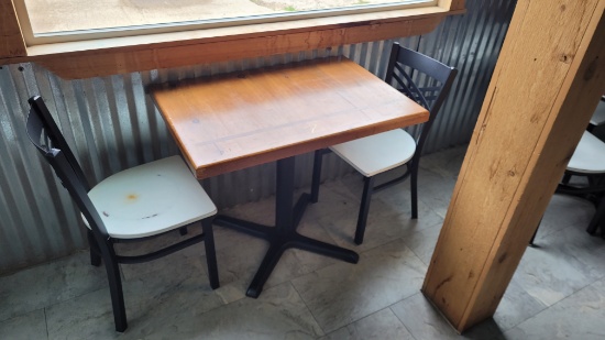 (1) 2 Top Small Table (5) 4 Top Medium Tables and (20) Chairs