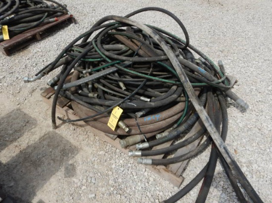 PALLET WITH MISCELLANEOUS HYDRAULIC HOSES   LOAD OUT FEE: $5.00