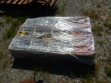 PALLET WITH BOLTS, HITCH PINS, CHAIN HOOKS