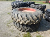 (2) GOODYEAR 18.4-38 TIRES ON BRANT GRAIN CART WHEELS