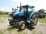 NEW HOLLAND TS110 WHEEL TRACTOR, 4,546+ HRS,  ENCLOSED CAB, AC, DUAL REAR H