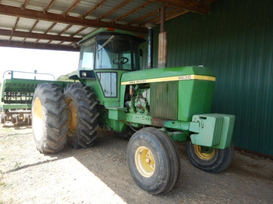 JOHN DEERE 4630 WHEEL TRACTOR, 9,087+ hrs,  CAB, AC, SYNCHRO RANGE, 3 POINT