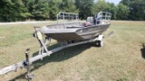 2008 WELDBILT 1548V BOAT,  ALUMINUM, V-BOTTOM, WITH YAMAHA 25=HP OUTBOARD (