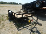 SHOPBUILT UTILITY TRAILER,  5' WIDE, 6' LONG, 2' DOVE, SINGLE AXLE, SINGLE