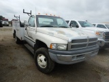 1995 DODGE 3500 SERVICE TRUCK, 207,868 miles,  V8 GAS, 5 SPEED, SINGLE AXLE