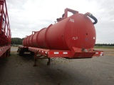 2012 WATER HOG VAC TRAILER,  130-BBL, TANDEM AXLE, SPRING RIDE, (8) EXTERAL