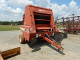 HESSTON ROUND HAY BALER,  PTO DRIVEN, W/ GATHERERS, S# 565A02190