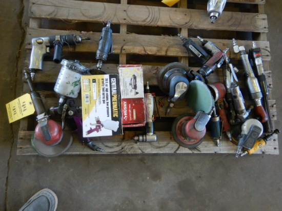 PALLET WITH AIR TOOLS, SANDERS, DRILLS, DIE GRINDERS, & MISC.