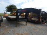 FLATBED TRAILER,  GOOSENECK, 20', TANDEM AXLE, SPRING RIDE, DUAL WHEELS S#