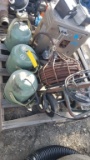 LOT OF ELECTRIC LIGHTS, SEWER RODDER & GAS HEATER