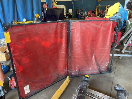 (1) 3 segment Wilson Weld curtain/shop 50"L x 60"H x 3, LOAD OUT FEE $5