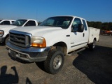 1999 FORD F-250 SERVICE TRUCK,  EXTENDED CAB, DIESEL, AUTOMATIC, PS, AC, ST