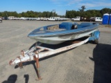 RANGER 335-V FIBERGLASS BOAT,  17', NO MOTOR, NO STEERING COLUMN, ON RANGER