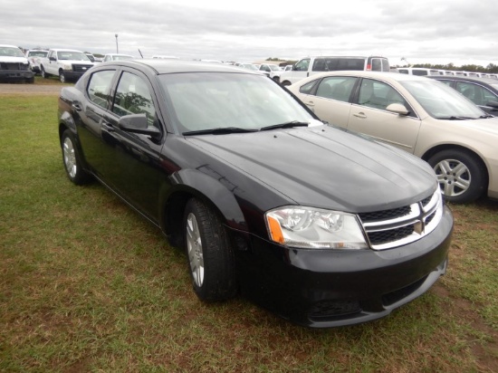 2012 DODGE AVENGER SEDAN, 107k+ mi,  4 CYL GAS, AUTO, PS, AC, S# 1C3DZAG5CN