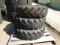 (2) 13.00 - 24 FOAM FILLED TIRES  ON 8-LUG WHEELS, (1) EXTRA WHEEL WITH BAD